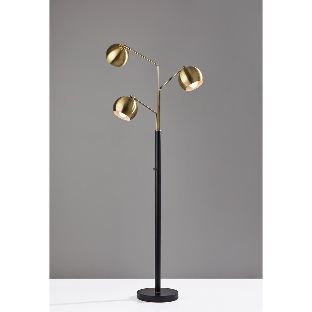 Adesso Emerson Tree Lamp in Black and Antique Brass, , large