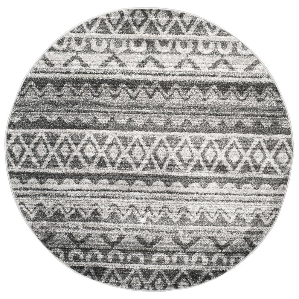 Safavieh Adirondack ADR119N-4R 4&#39; x 4&#39;  Ivory/Charcoal Round Rug, , large