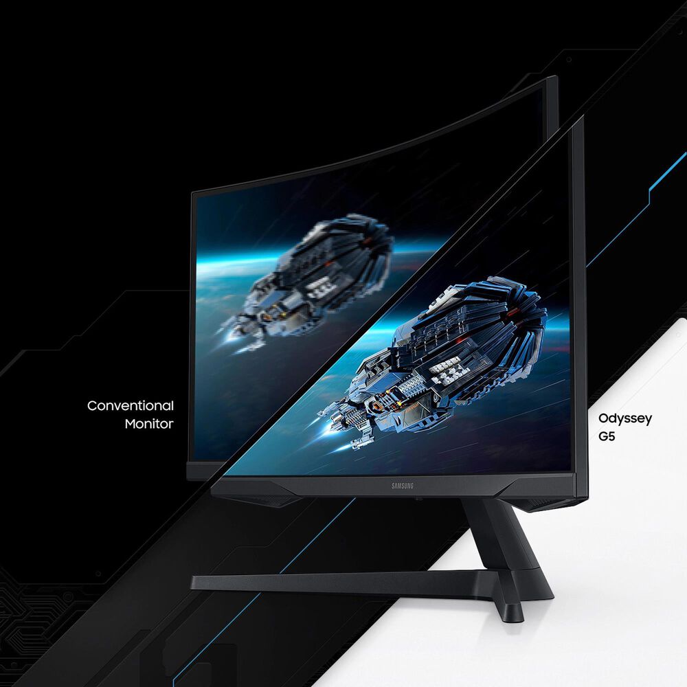 Samsung 34 Odyssey G5 Gaming Monitor with 1000R Curved Screen in Black