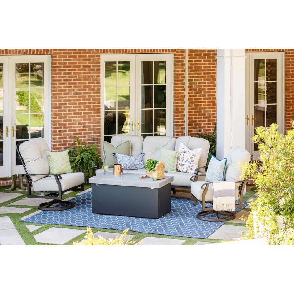 Woodard Cortland 5-Piece Patio Conversation Set in Memo Hemp, , large