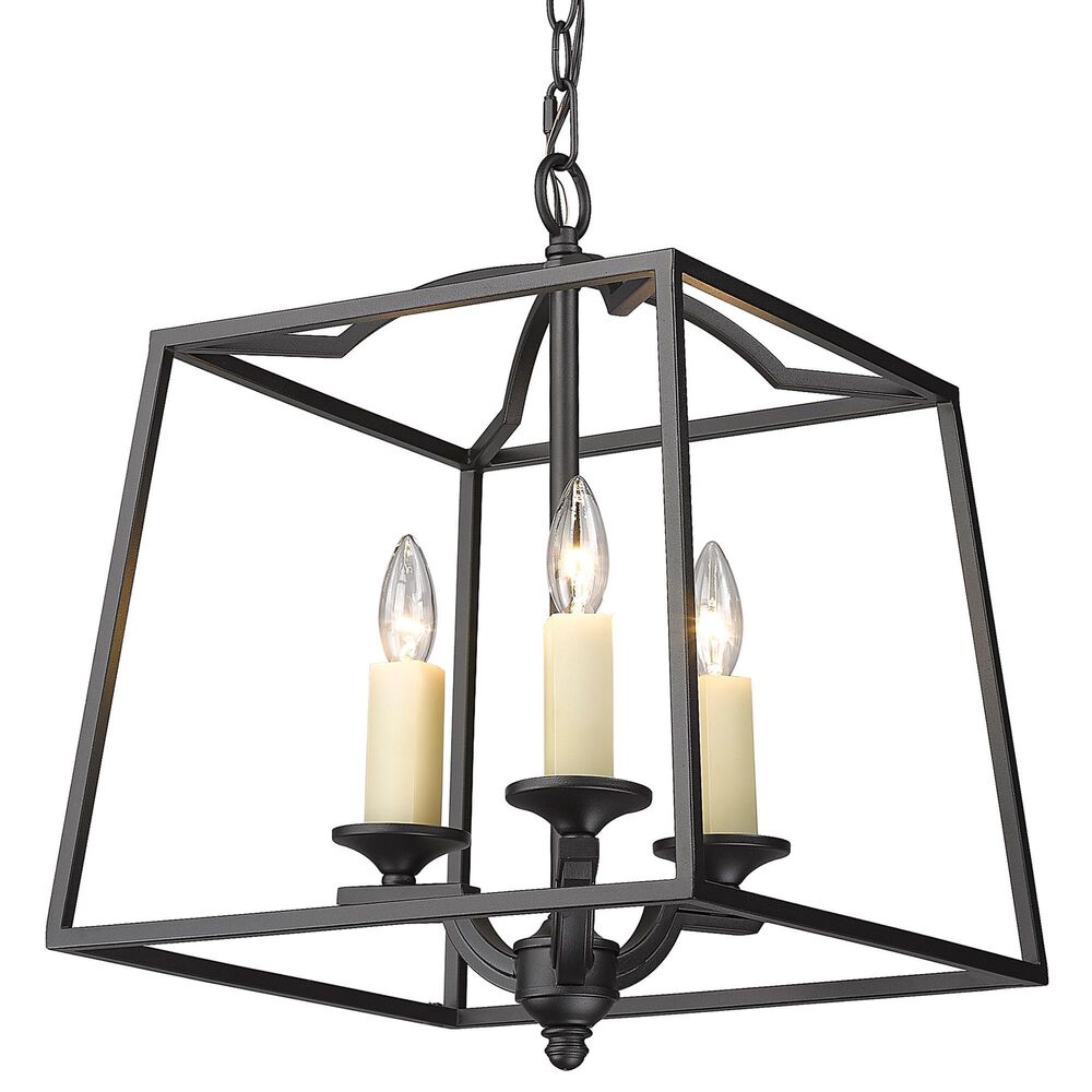 Golden Lighting Athena 3-Light Pendant in Natural Black, , large