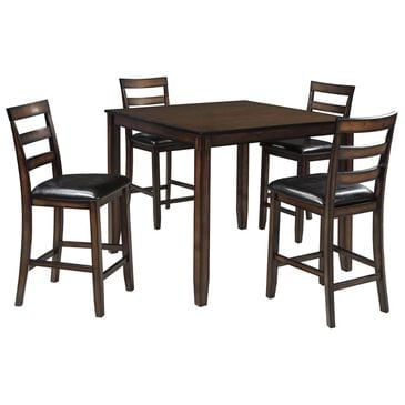 Ashley Coviar 5-Piece Counter Height Dining Set in Brown, , large