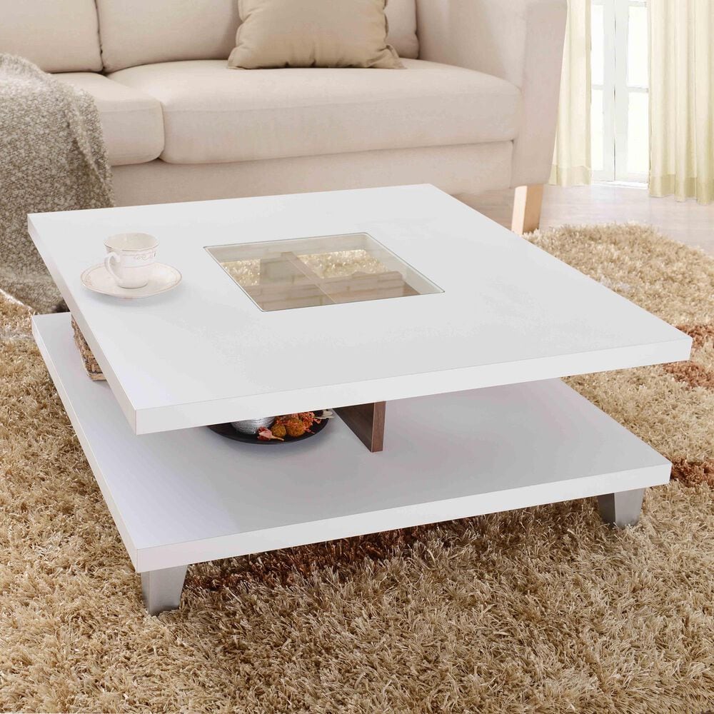 Furniture of America Humphrey Storage Coffee table in White, , large