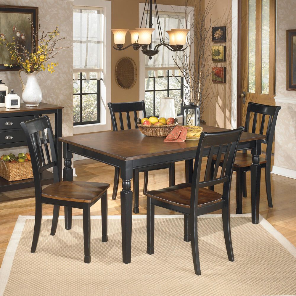 Ashley Owingsville 5-Piece Dining Set in Black and Brown, , large