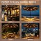 HOMLUX 10" Patio Umbrella with Lights in Dark Brown, , large