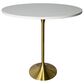 Leisuremod LeisureMod Verve Collection Modern Bar Height Table Brushed Gold Base with 48 Round Light Natural Wood MDF Top, , large