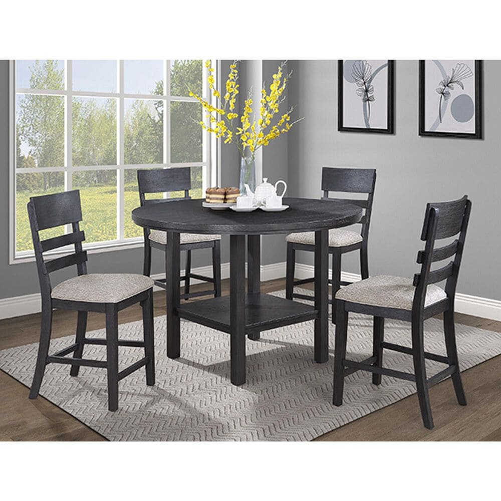 Crown Mark Guthrie Counter Height Table in Charcoal - Table Only, , large
