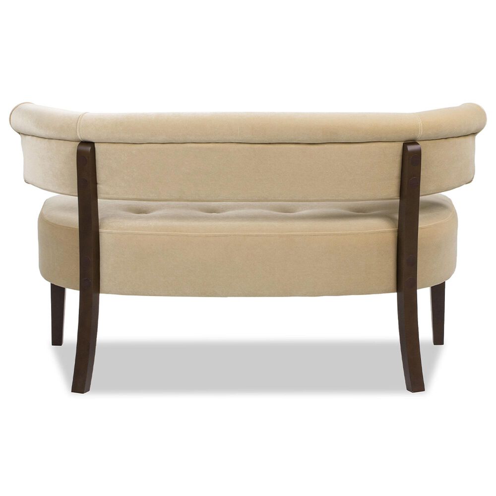 Jennifer Taylor Home Jared Bench Settee in Fawn Brown Velvet, , large