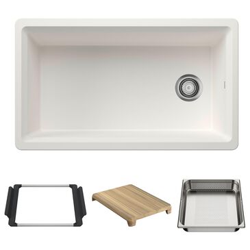 Blanco Inteos 33" Undermount Single Bowl Kitchen Sinks in White, , large