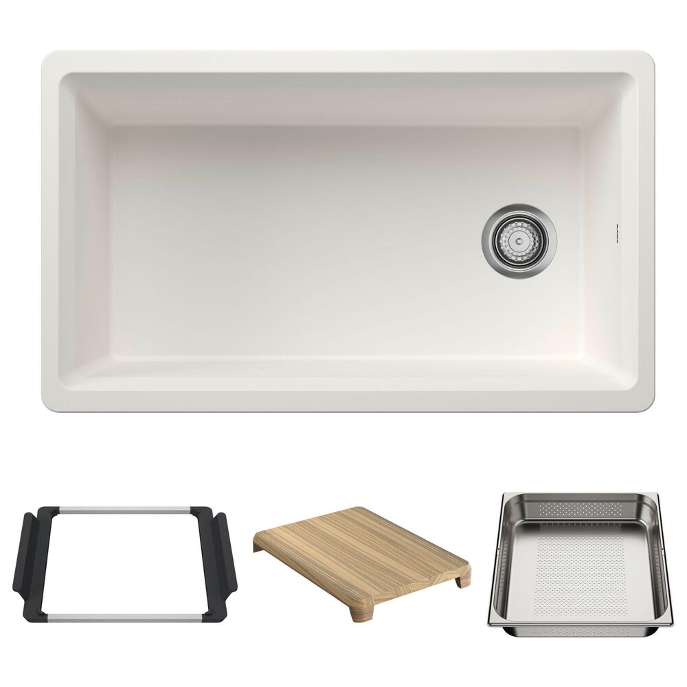 Blanco Inteos 33" Undermount Single Bowl Kitchen Sink in White, , large