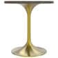 Leisuremod LeisureMod Verve Collection 27 Round Dining Table, Brushed Gold Base with Dark Maple MDF Top, , large