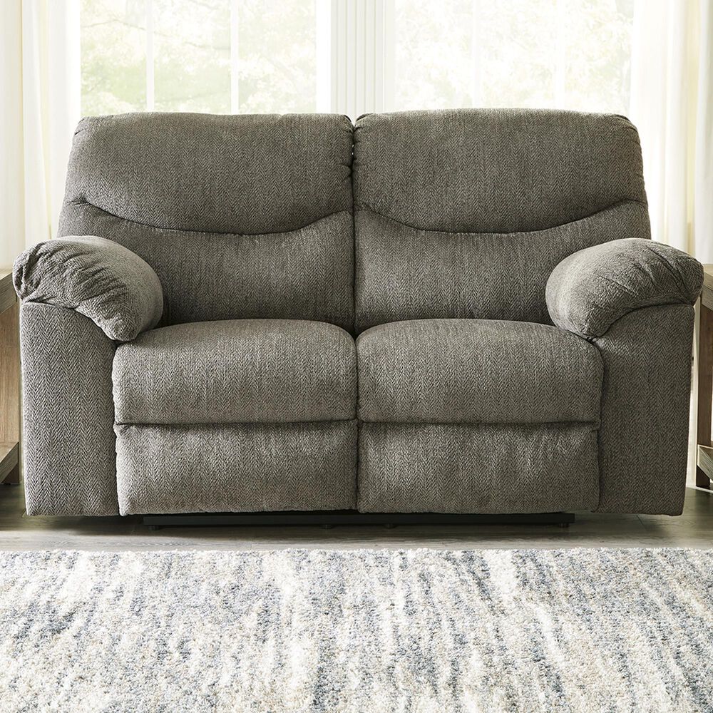 Ashley Alphons Manual Reclining Loveseat in Putty, , large
