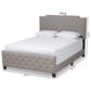 Baxton Studio Marion King Panel Bed with Grey Upholstered in Black, , large