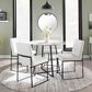 Lumisource Fuji Dining Chair with White Faux Leather Cushion in Black (Set of 2), , large