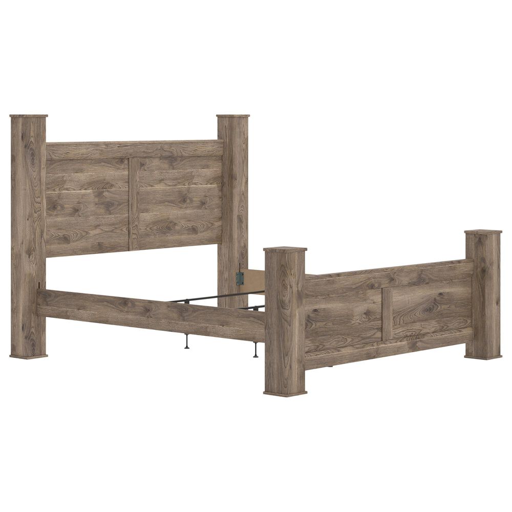 Ashley Rusticott King Poster Bed in Brown, , large