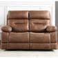 Steve Silver Rudger Manual Reclining Loveseat in Chestnut Brown, , large