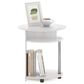 HOMLUX Oval End Table with Bookshelf in White Oak and Chrome, , large