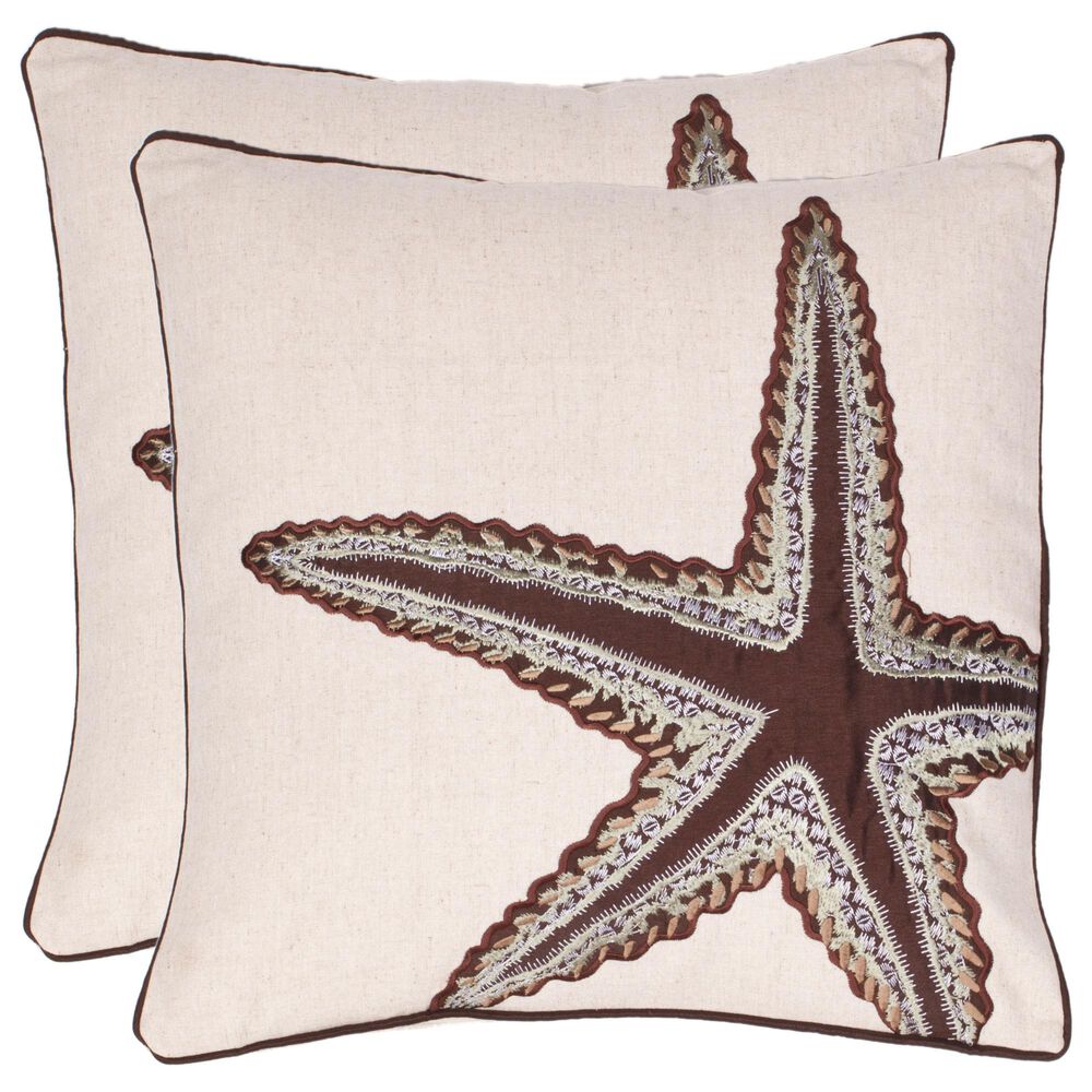 Safavieh Lucky Star Pillow in Ecru (Set of 2), , large