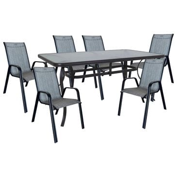 Redline Creation Inc. 7-Piece Patio Dining Set in Black and Gray, , large