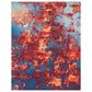 Nourison Prismatic PRS13 7"9" x 9"9" Blue and Flame Area Rug, , large