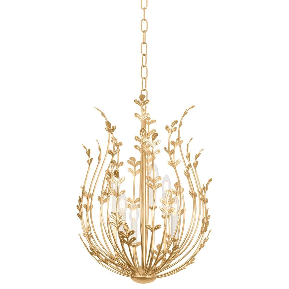 Troy Lighting Delmore 6-Light Chandelier in Vintage Gold Leaf, , large