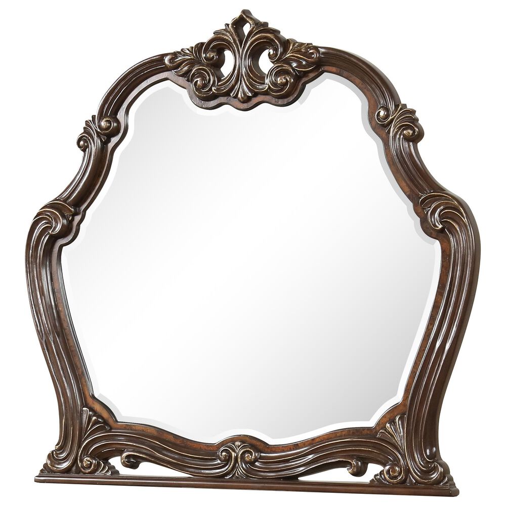 New Heritage Design Bella Notte Mirror in Mahogany Brown, , large