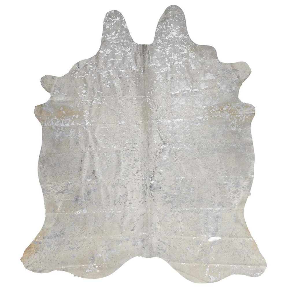 Nourison Couture Hide BR100 5" x 8" White and Silver Hide Area Rug, , large