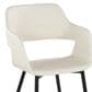 LumiSource Margarite Contemporary Dining/accent Chair in Black Metal and Cream Faux Leather by LumiSource - Set of 2, , large