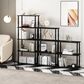 HOMLUX Turn-N-Tube 4-Tier Corner Open Storage Bookshelf in Espresso and Black, , large