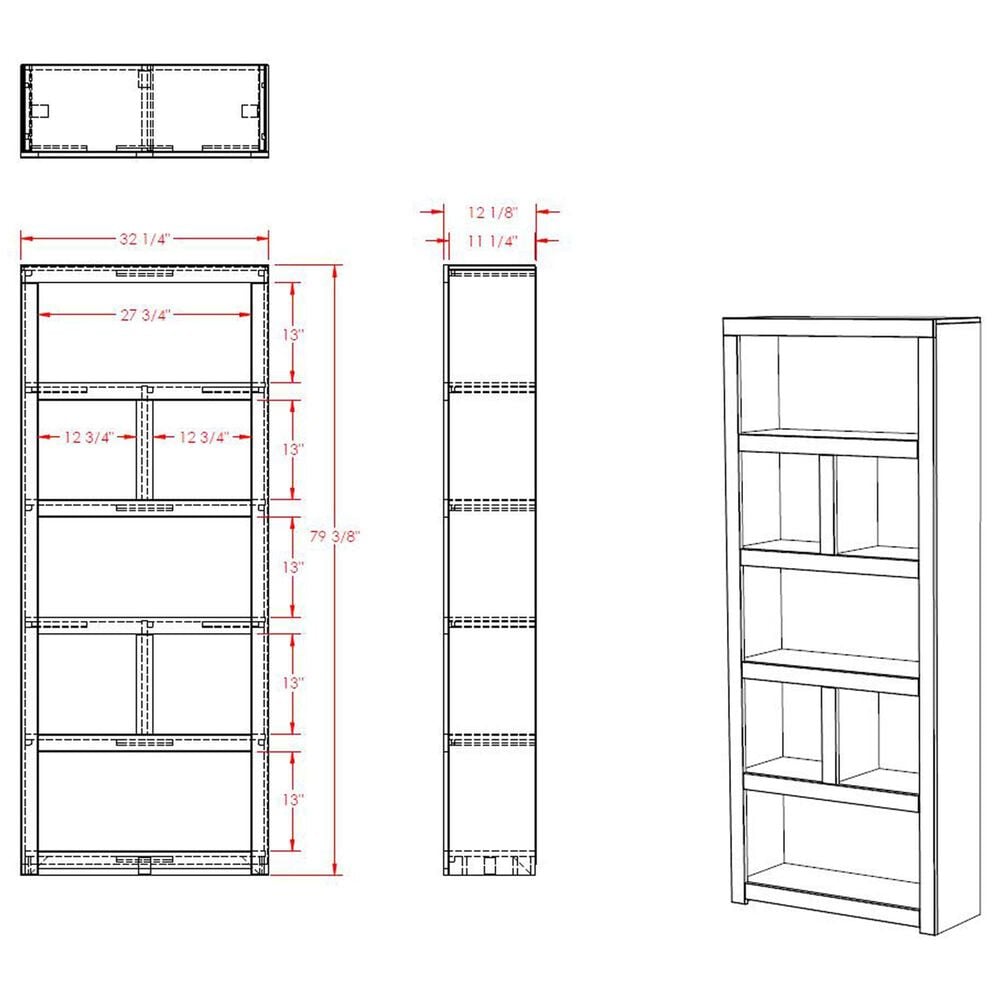 Legends Home Sausalito 79" Bookcase in Whiskey, , large