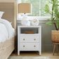 Butler Specialty Company Nora 2 Drawer Nightstand with Open Shelf in Textured White, , large