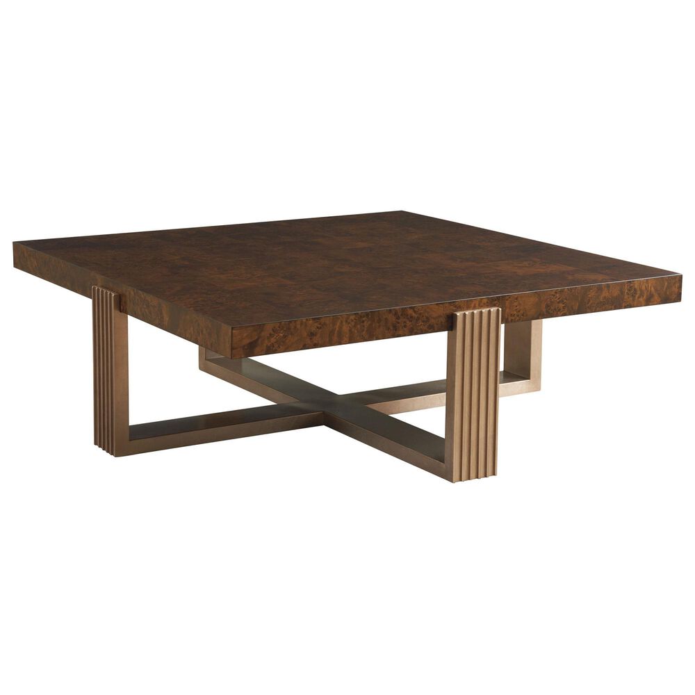 Lexington Home Brands Rendevous Holloway Square Cocktail Table in Chester and Rose Gold, , large