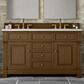James Martin Vanities Brookfield 60" Double Bathroom Vanity in Honey Oak with 3 cm Lime Delight Quartz Top and Rectangular Sinks, , large