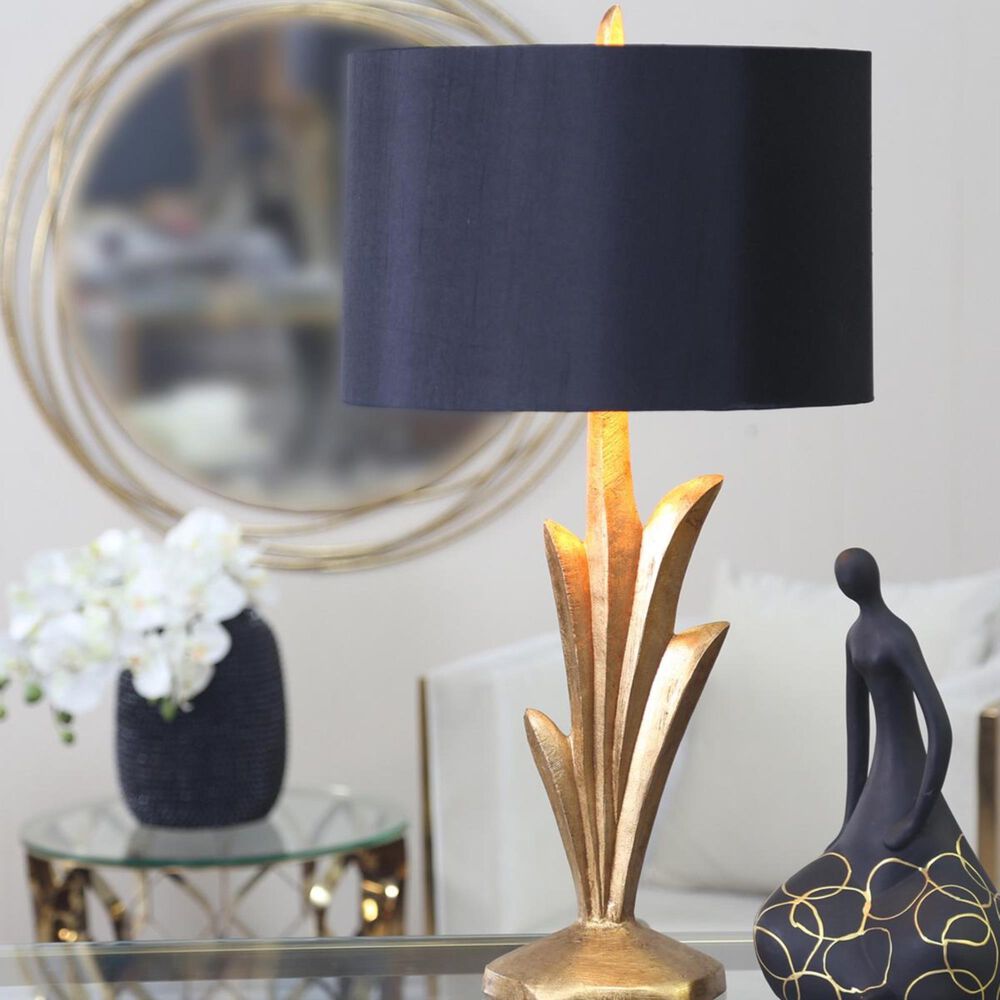 Sagebrook Home 30" Table Lamp in Gold with Black Shade, , large