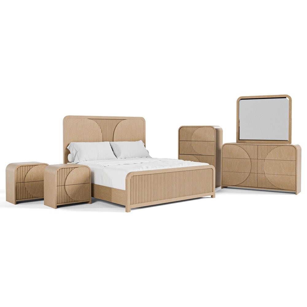 Furniture of America Tangentry 6-Piece Queen Bedroom Set in Natural, , large