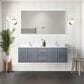 Lexora Home Geneva 60" Double Bathroom Vanity in Dark Grey with 2 cm White Carrara Marble Top and Rectangular Sinks, , large