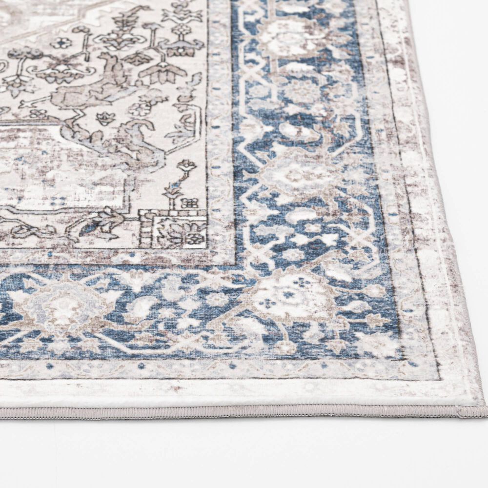 Central Oriental Trisha Yearwood Belmont Jabari 5&#39; x 7&#39; Tan and Dark Blue Area Rug, , large