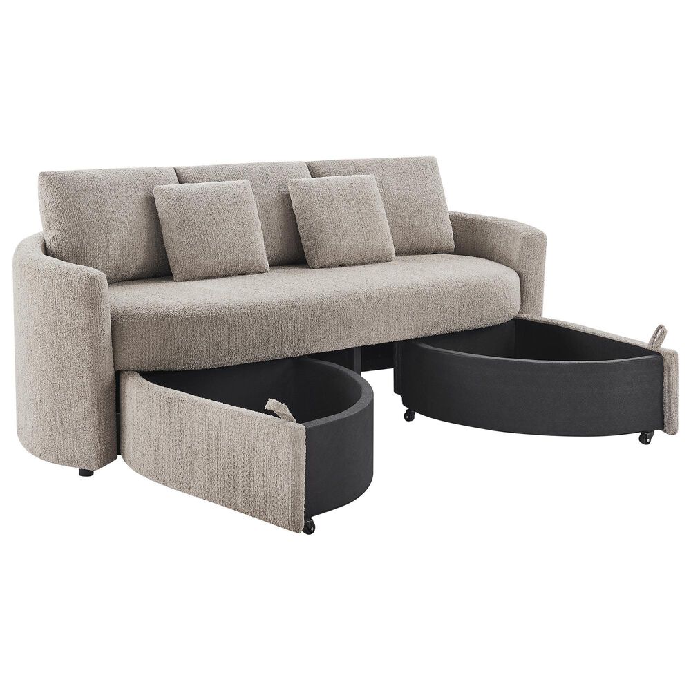 Lifestyle Solutions Beckett Stationary Storage Sofa in Taupe, , large