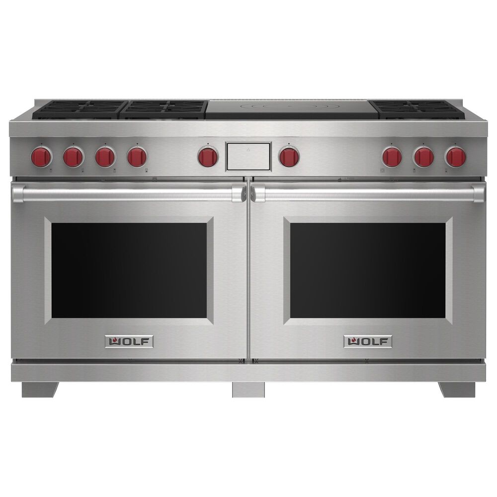 Wolf Appliances 10.2 Cu. Ft. Liquid Propane Dual Fuel Range with 6 Burners and French Top in Stainless Steel, , large