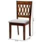 Baxton Studio Florencia Side Chair with Grey Cushion in Walnut Brown (Set of 2), , large