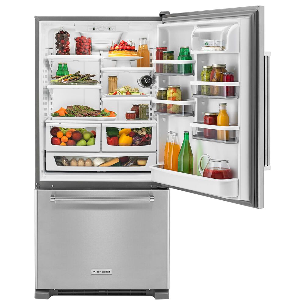 KitchenAid 22.07 Cu. Ft. Bottom Freezer Refrigerator in Stainless Steel, , large