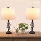 Timberlake 24" Modern Table Lamp with USB Charging Ports and LED Bulbs in Black (Set of 2), , large