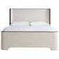 Furniture Worldwide Modern Queen Upholstered Panel Bed in Monique Linen, , large