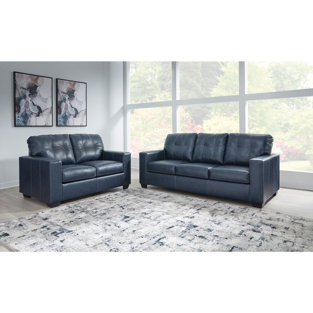 Ashley Santorine Stationary Loveseat in Ocean, , large