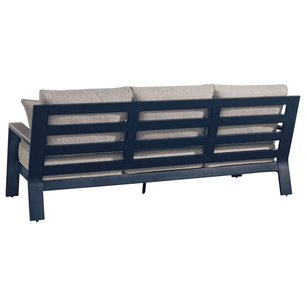 Ashley East Beach Stationary Sofa with Beige Cushions in Navy Blue and Driftwood, , large