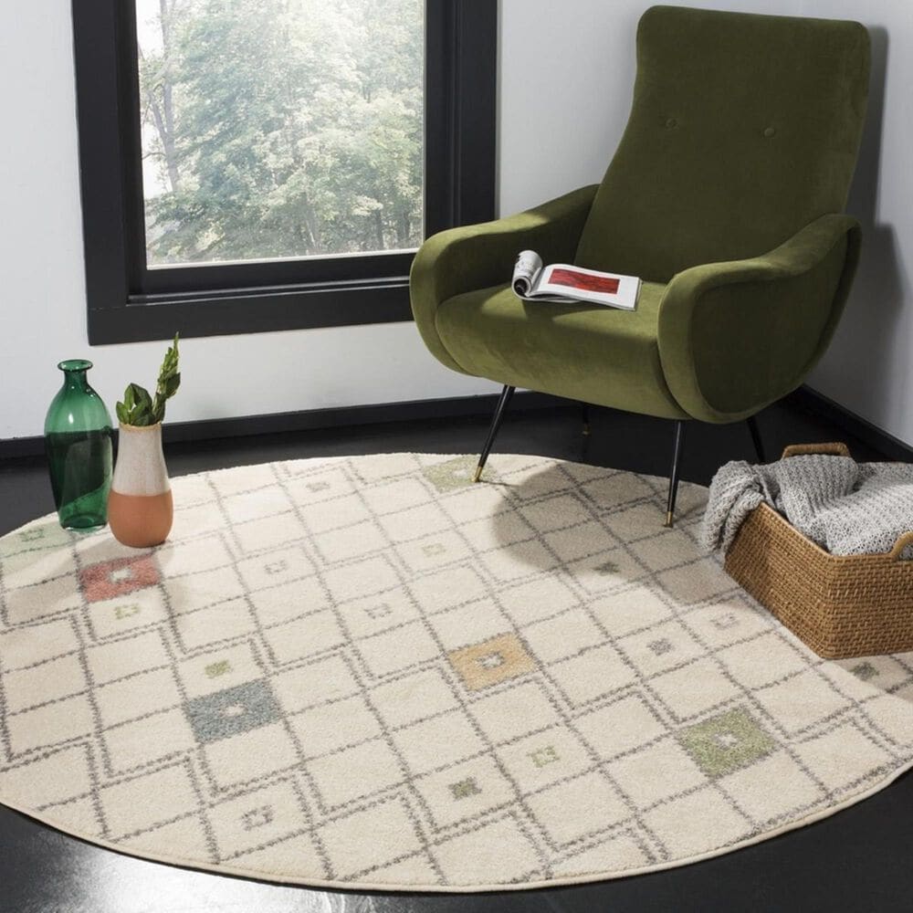 Safavieh Adirondack ADR132C 6&#39; Round Ivory Area Rug, , large