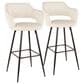 Lumisource Margarite Barstool with Cream Cushion in Black (Set of 2), , large