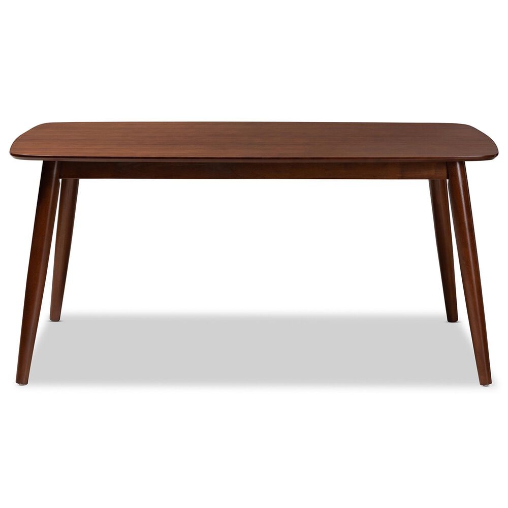 Baxton Studio Edna Dining Table in Walnut - Table Only, , large