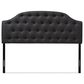 Baxton Studio Windsor Queen Upholstered Headboard in Dark Gray, , large