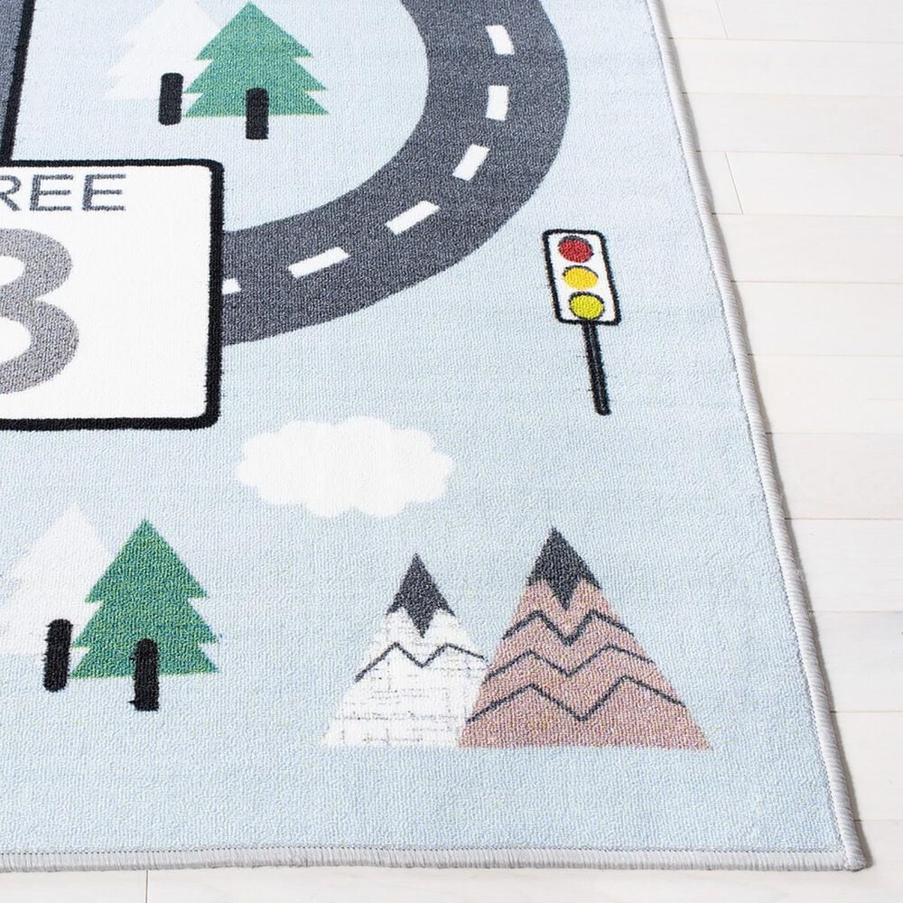 Safavieh Kids Playhouse KPH226F 3&#39;3&quot; Square Grey and Blue Rug, , large